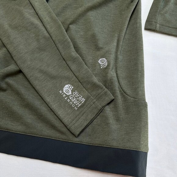 Mountain Hardwear Mens Cragger Pullover Hoodie Size Medium 1/2 Zip Green Outdoor - Picture 7 of 7